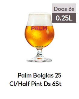 Palm Bolglas 25 Cl/Half Pint Ds 6St '17