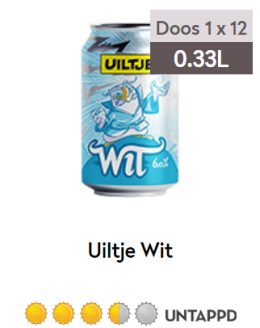 Uiltje Wit blik 0,33