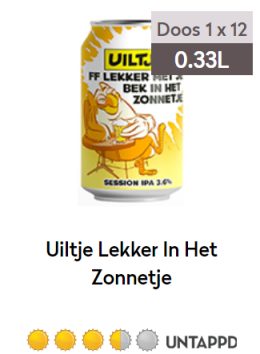 Bek in het zonnetje blik