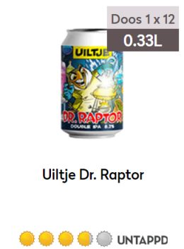 Uiltje dr Raptor blik 0,33