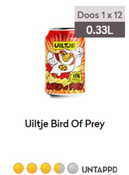 Uiltje Bird of Prey blik 0,33