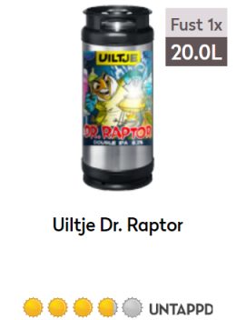 Uiltje dr Raptor fust 20L