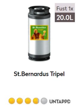 St Bernardus Tripel fust 20L